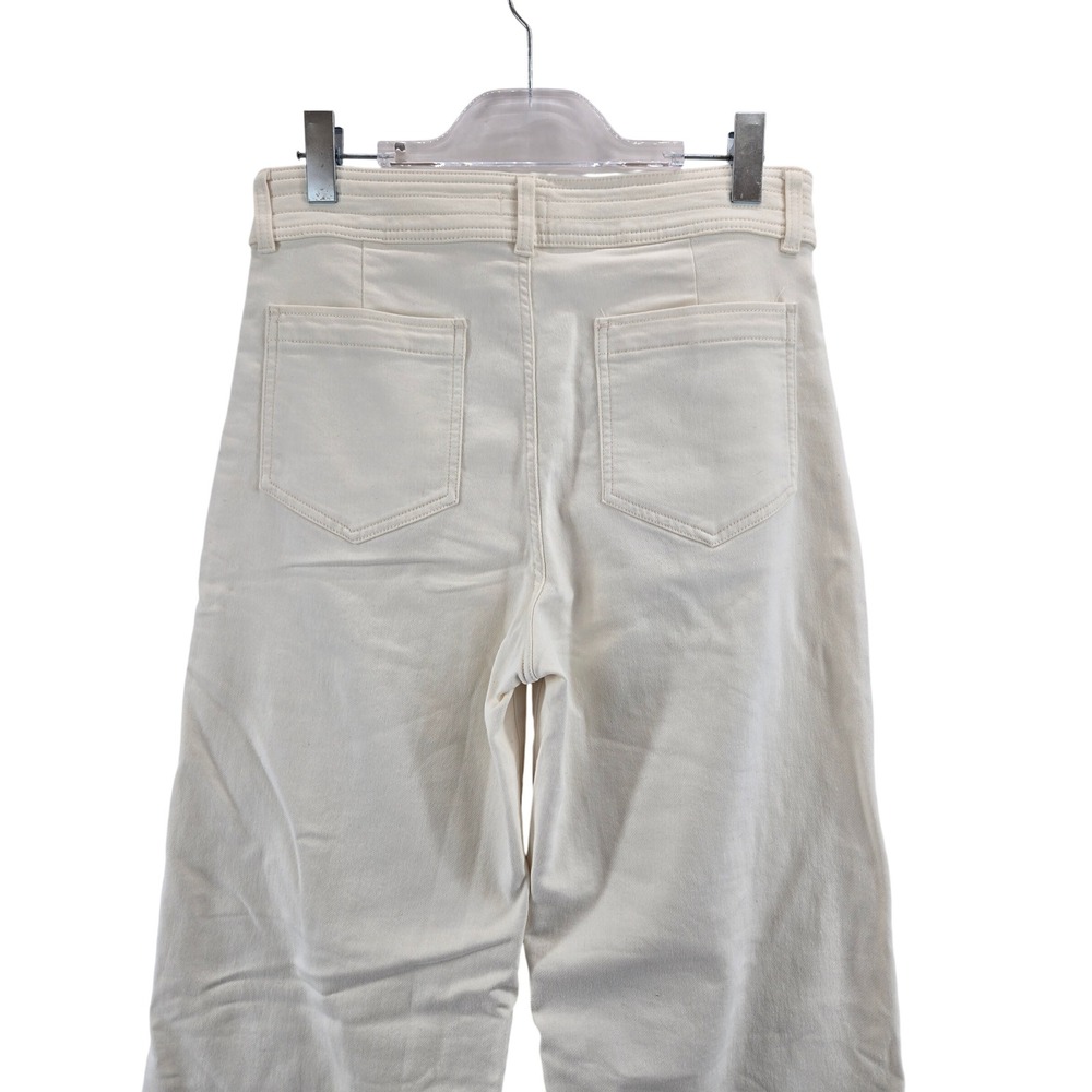 Faherty Harbor Wide Leg Pants Womens 30 Egret High Rise Double Button Stretch - Picture 6 of 13